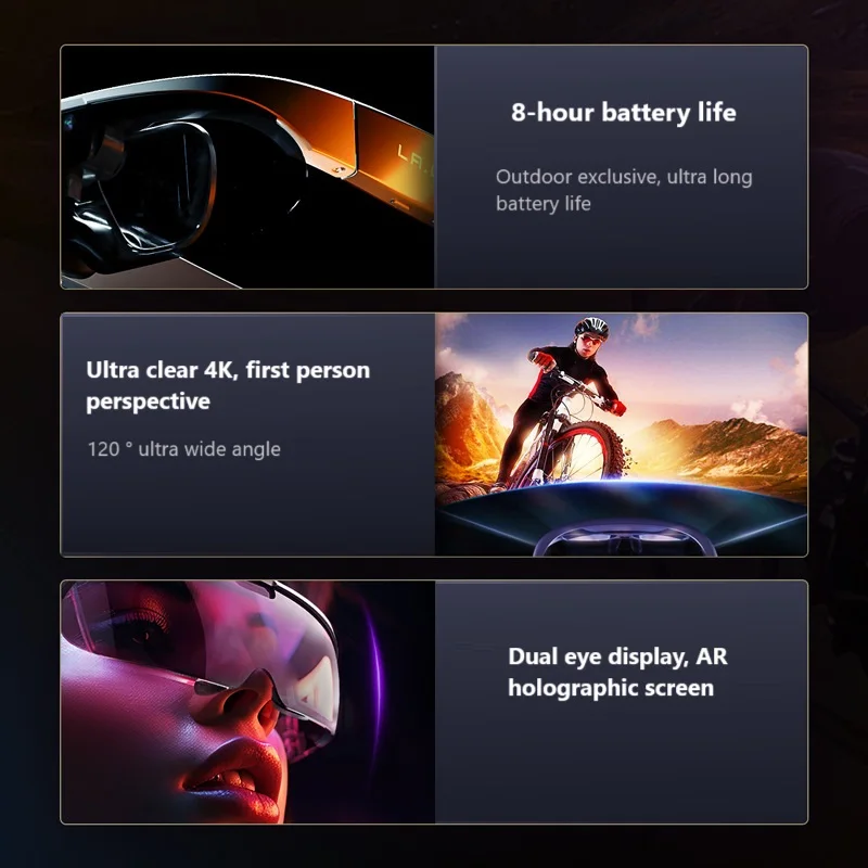 2025  Cool Fashion AR Glasses Intelligent Translation Cycling Navigation 4K High-definition Shooting AI Interaction MataLensS3