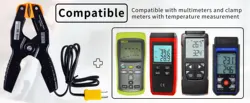ZIBOO 69028 69435 Replacement Thermocouple,ATTPC3 Pipe Clamp K-Type Thermocouple adapter,HVAC Temperature Probe for Clamp Mete