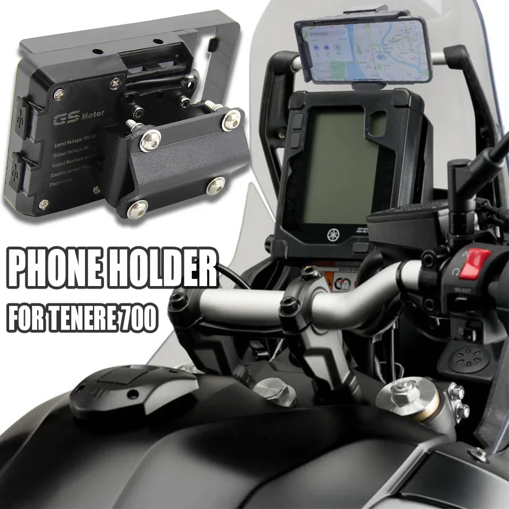 For Yamaha XT1200Z TENERE 700 Motorcycle Accessories Mobile Phone Holder GPS Navigation Bracket USB Stand Motorbike Parts