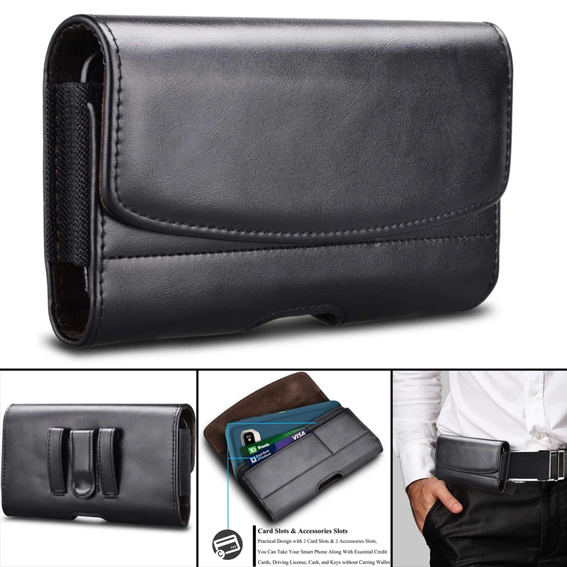 Cover Leather Phone Pouch For Itel RS4 S24 S23 Plus Wallet Case Belt Clip Waist Bag For Itel S18 P38 Pro P55T P40 Vision 5 Plus