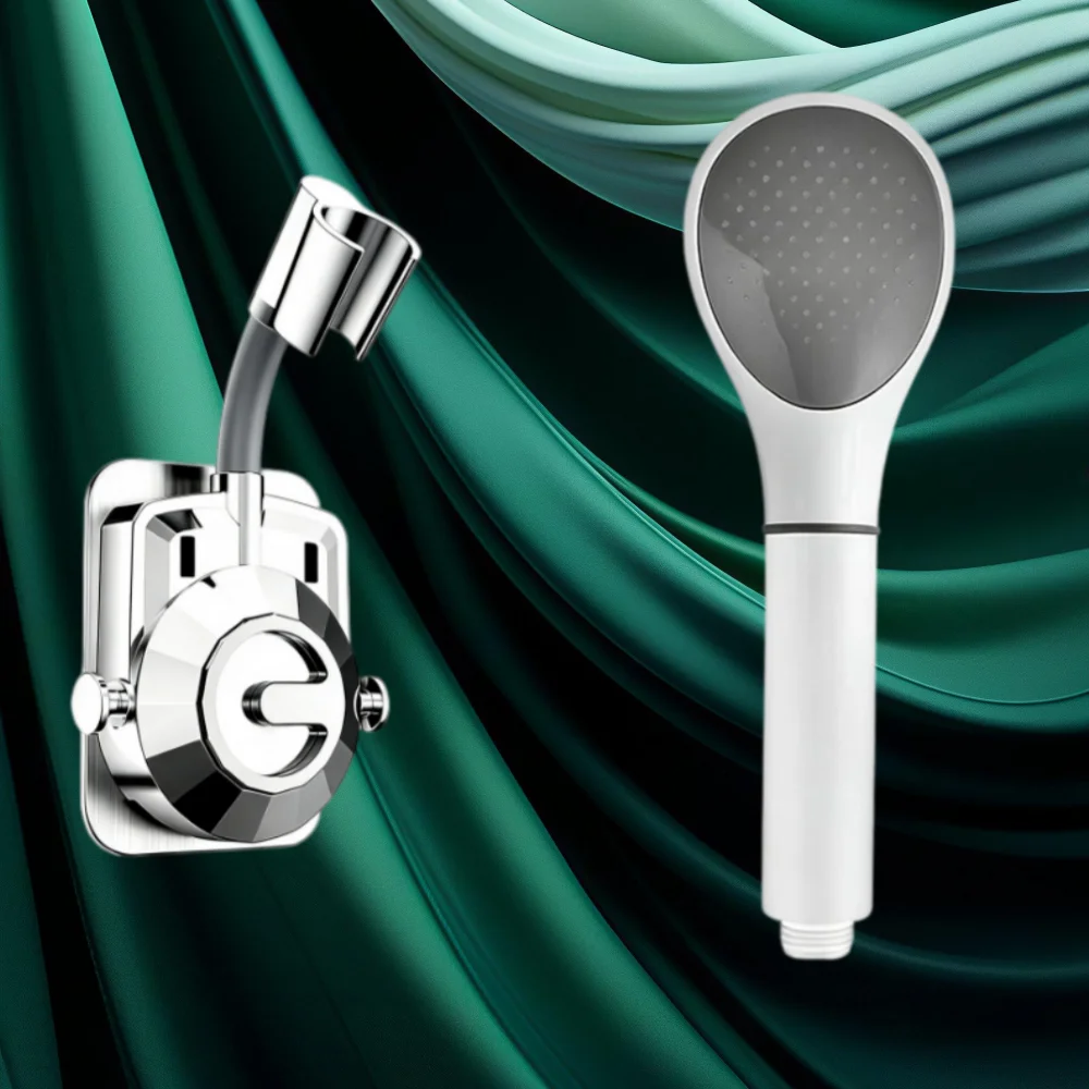 High Pressure Handheld Shower Sprayer White Anti-Slip Handle Bracket Included for Daily Shower and Pet Washing