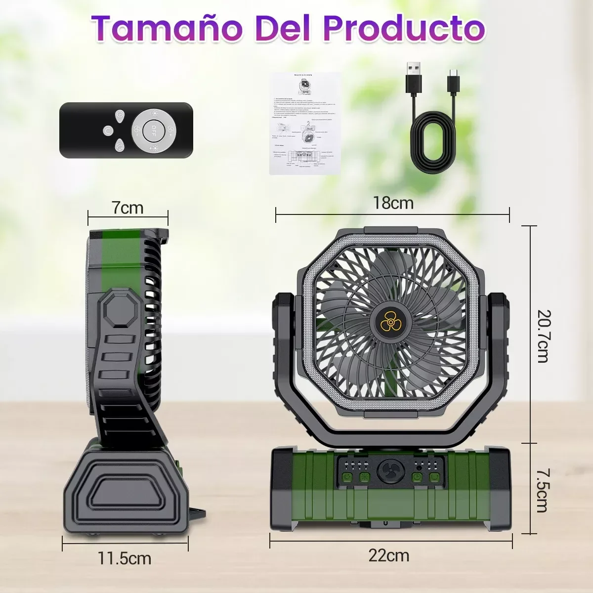 for HOULI summer fans portable rechargeable standing outdoor camping usb desk fan with battery led 10000mah