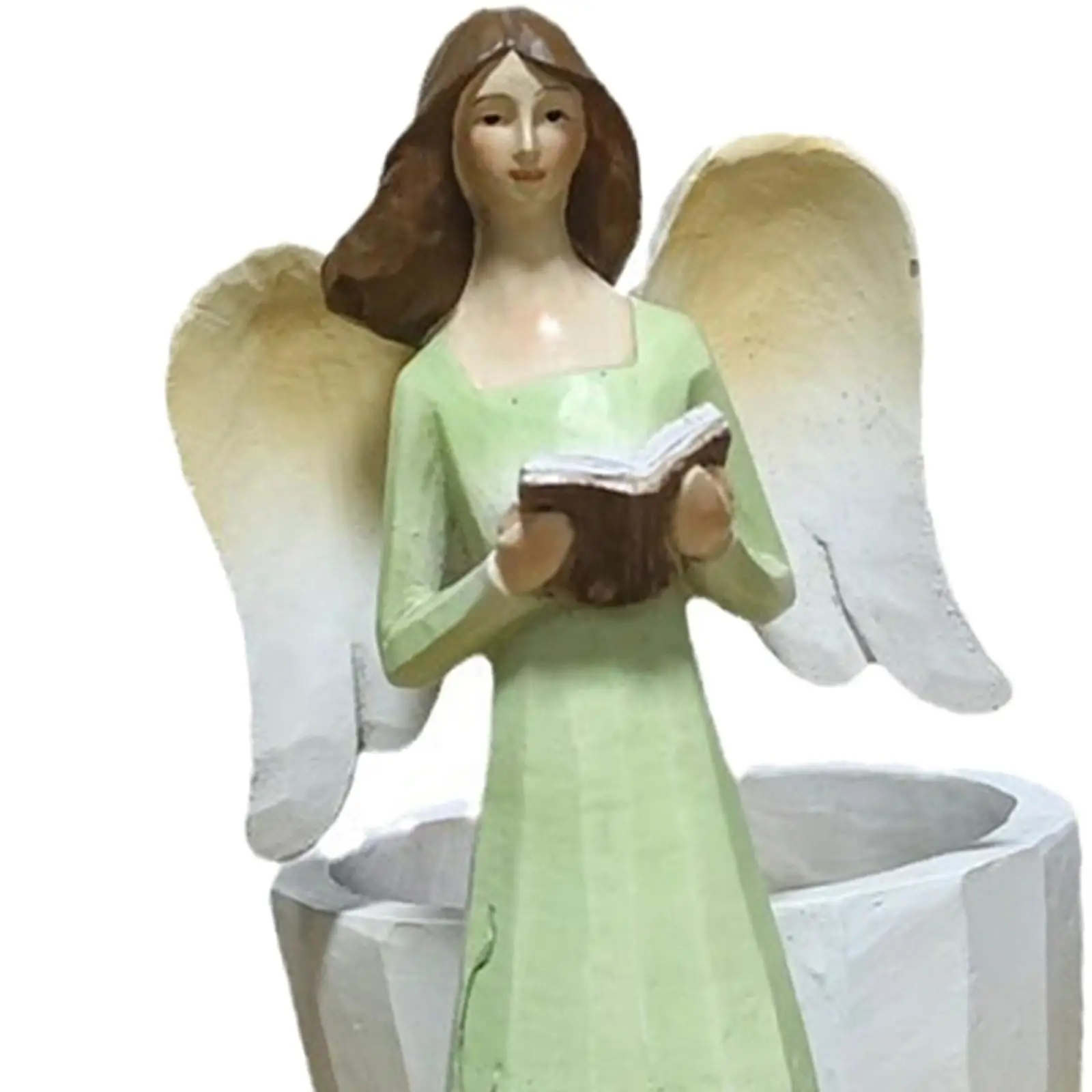 Fairy Figurine with Flower Holder Sculpture for Office Home Plants Desk