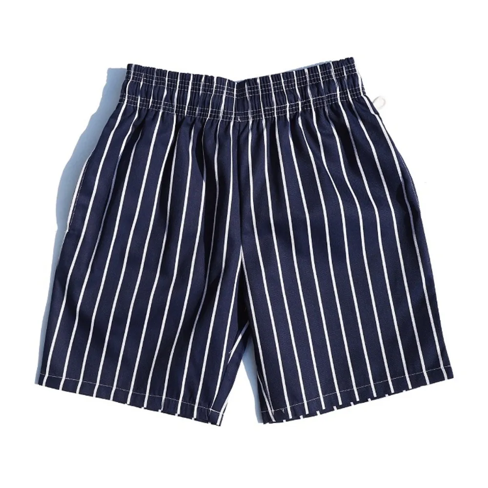 Japanese Striped Casual Shorts American Retro Loose Oversized Men's Summer Cropped Pants