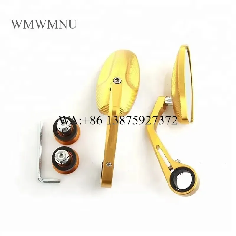 Wmwmnu CNC Aluminum Universal Motorcycle Handlebar Motorbike Bar End Side Mirror