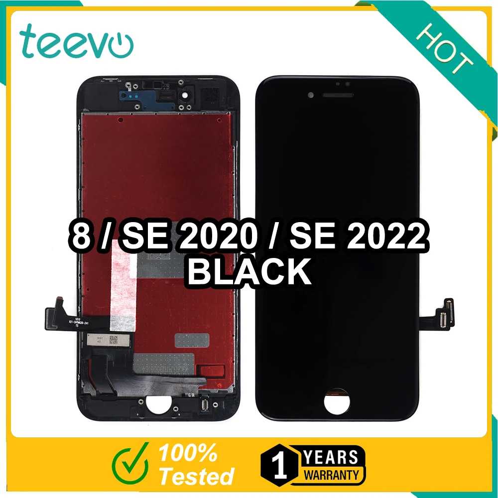 Teevo LCD For iPhone SE 2022 2020 8 7 6s Plus display screen black white touch digitizer assembly replacement wholesale factory