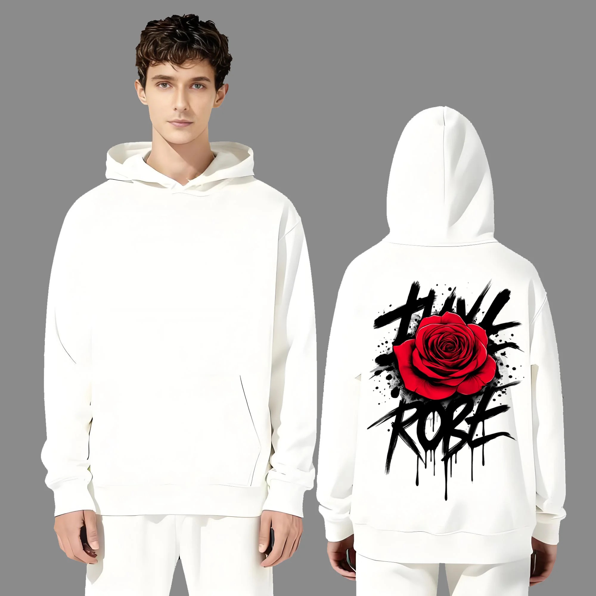 

Новейшая модная и повседневная толстовка с капюшоном в тяжелом весе 330 г для мужчин и женщин в 2025 году с принтами розовых букв.