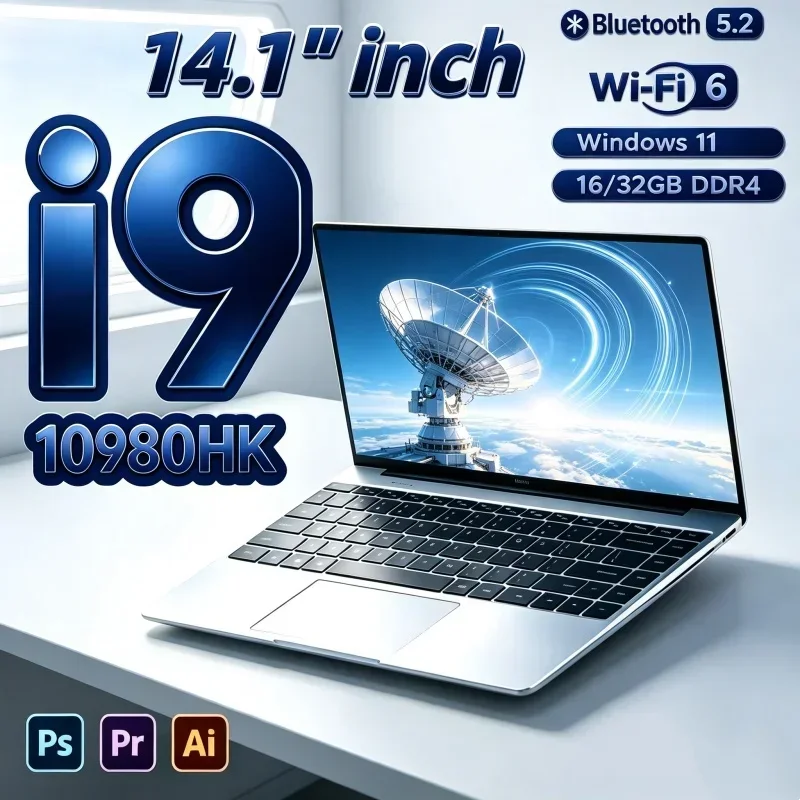 Intel Core I9 10980HK Apt Laptop 14.1" 32GB RAM 2TB SSD Gaming PC Office Study Computer PC Windows 11 1920x1080 HD