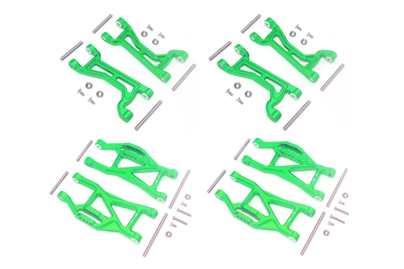 Brazos superiores + inferiores delanteros + traseros de aluminio GPM para camión 1/10 4WD MAXX MONSTER-89076-4