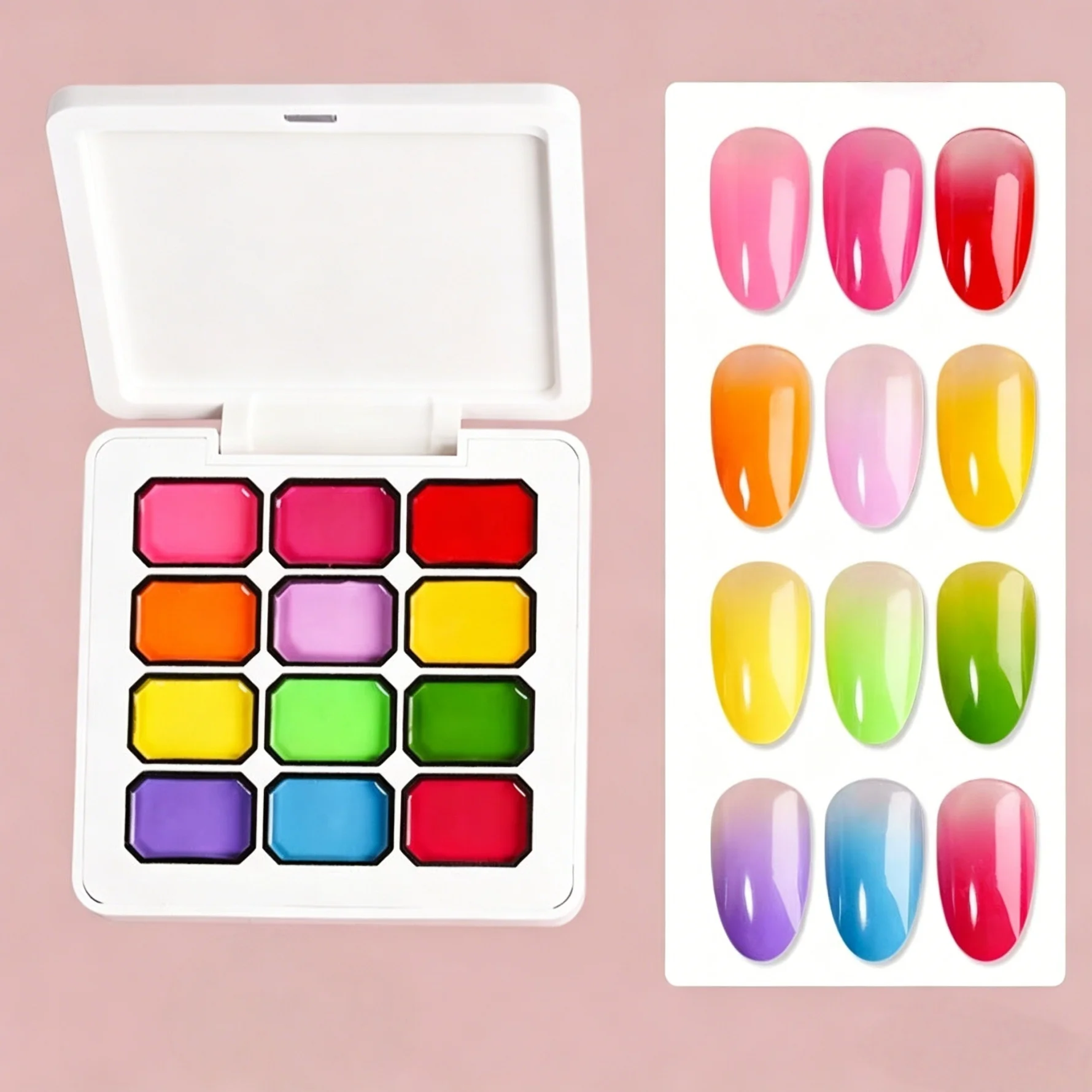 12-color Y2K fluorescent solid gel nail polish, permanently removable, UV/LED nail polish.