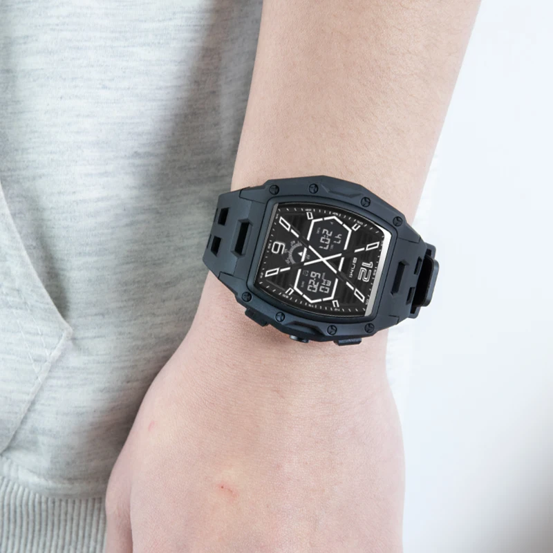 Elektronische LED digitale sporthorloges voor heren Waterdicht schokbestendig klok X Letter Dial Outdoor bergbeklimmen herenhorloge