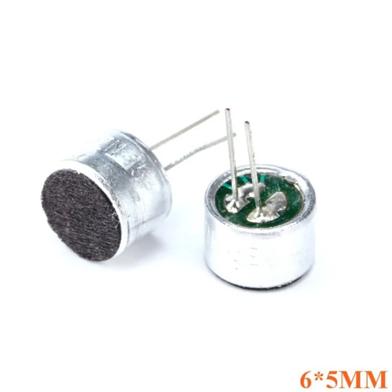 10 Stuks 65Mm Capacitieve Electret Microfoon Pick-Up Gevoeligheid 52d Microfoon Condensator Mic 6Mm X 5Mm Met Pinnen