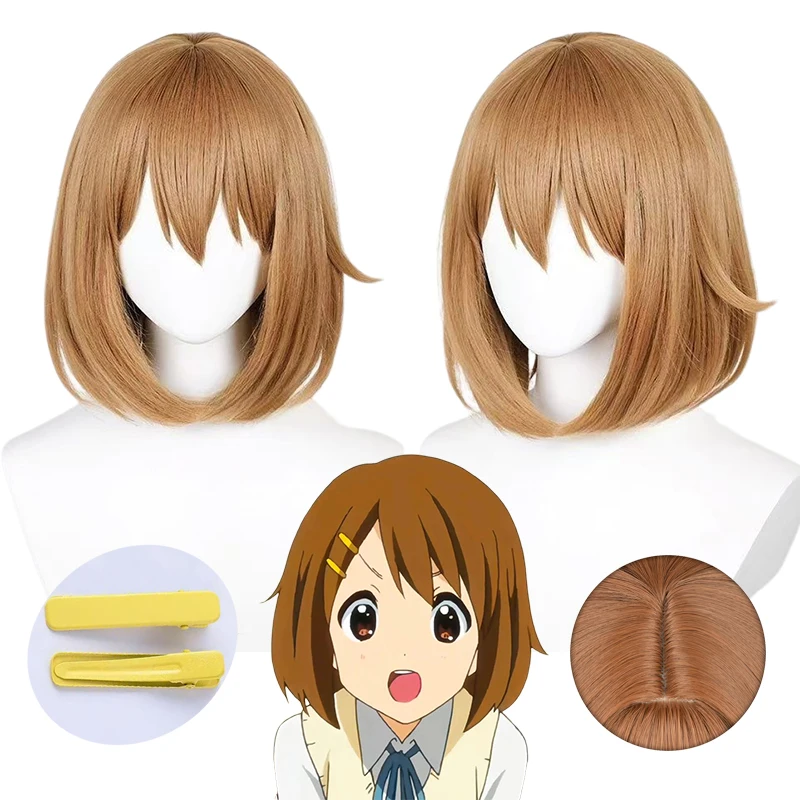 

Хирасава Юй Косплей Парик Аниме K-ON! Hirasawa Yui Косплей Боб Заколки для волос Хэллоуин Карнавал Вечеринка Cos Парики для женщин Девушки