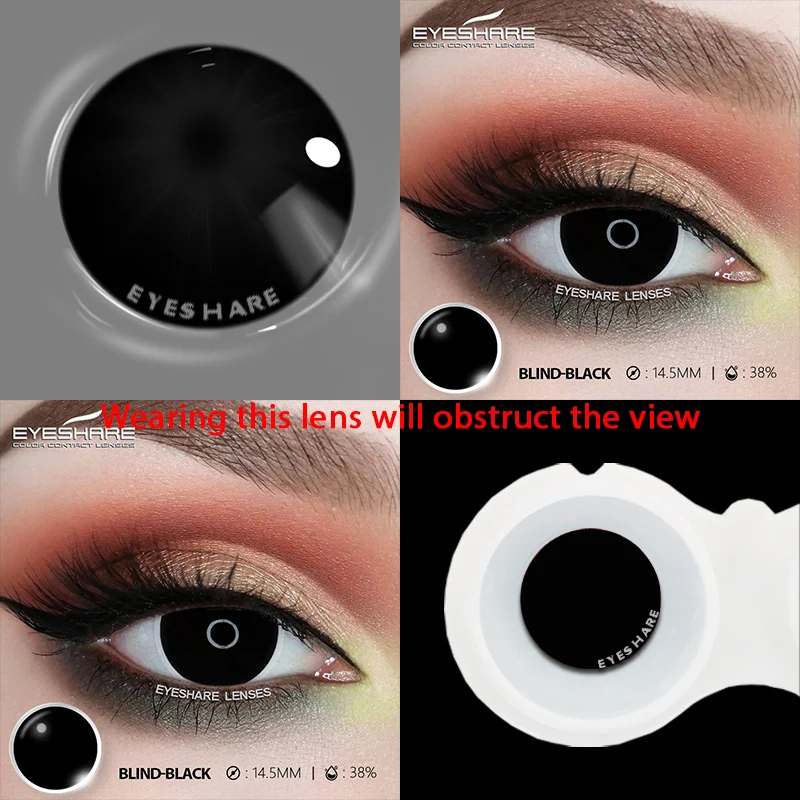 EYESHARE 1pair Cosplay Color Contact Lenses for Eyes Crazy White Lenses Anime Black Lenses Halloween Beauty Makeup Lens Yearly