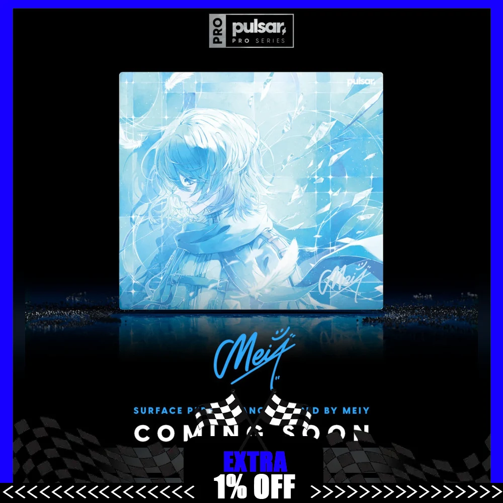 Pulsar PRO by MEIY Tempered Glass Mouse Pad 490x420mm Collaboration Gaming Desk Mouse Mat for FPS Esports PC Gamer Accessory