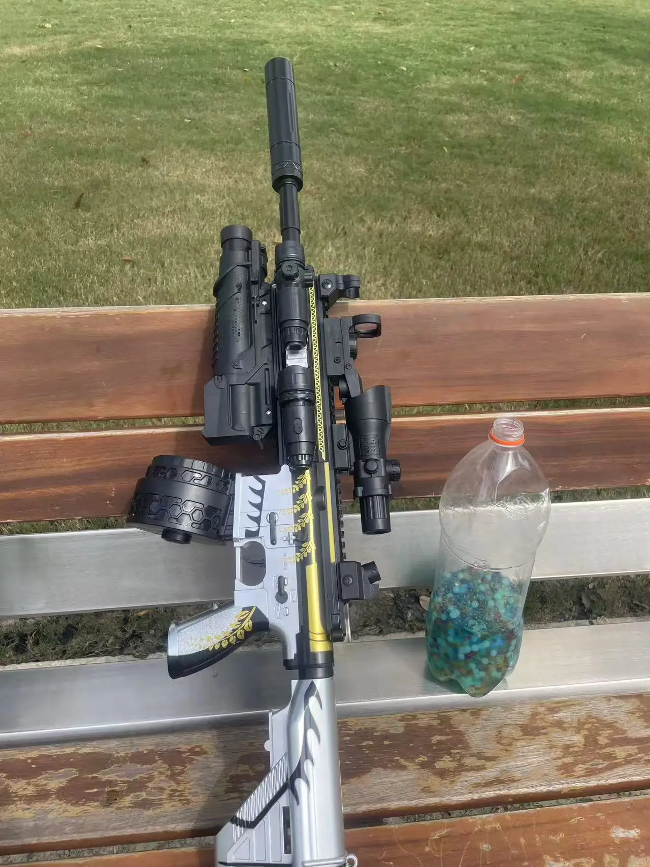 사격 체험! M416 자동 전기 젤 블라스터 소총, 사실적인 반동 기능 - 대규모 야외 젤 볼 블라스터 전투용, 선물용 장난감