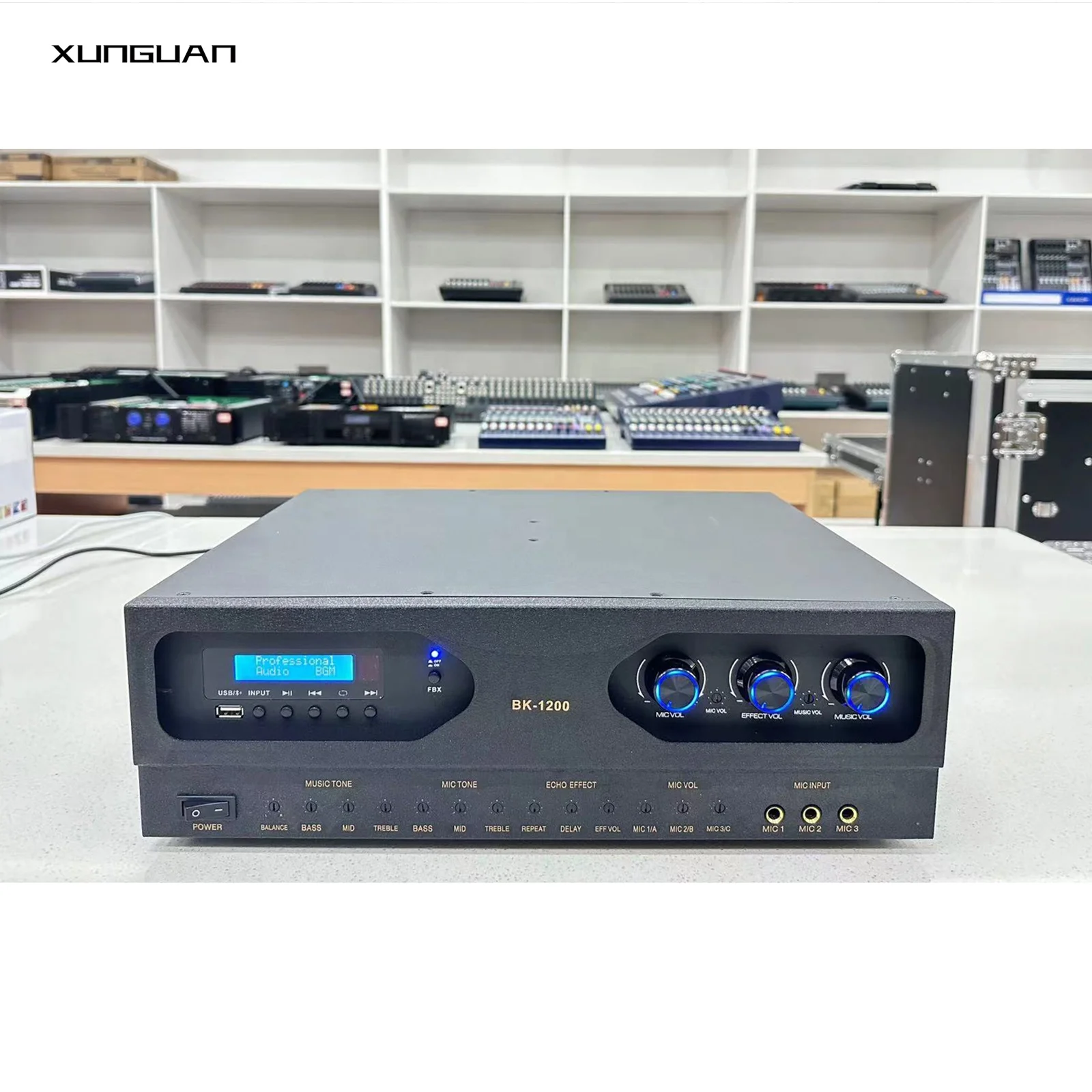 BK Series Professional 2CH 3U Karaoke Power Amplifier 120W 150W 200W 300W 400W*2CH for KTV/Multi-functional conference hall