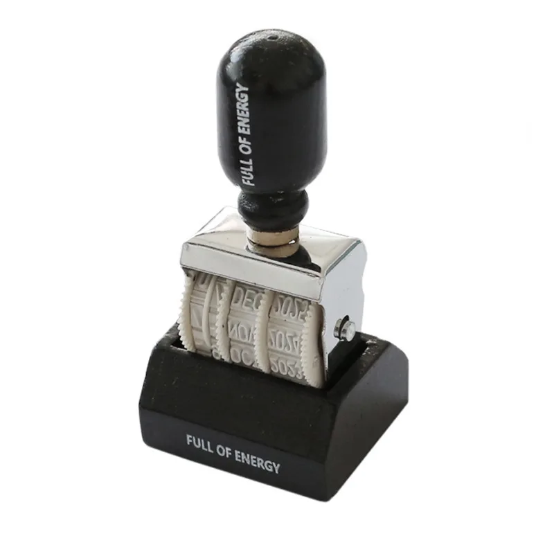 1 قطعة ختم التاريخ الرجعية الكورية الطاقة الكاملة DIY بها بنفسك مقبض الأسطوانة ختم حساب اليد أداة خاصة ذاتية الصنع