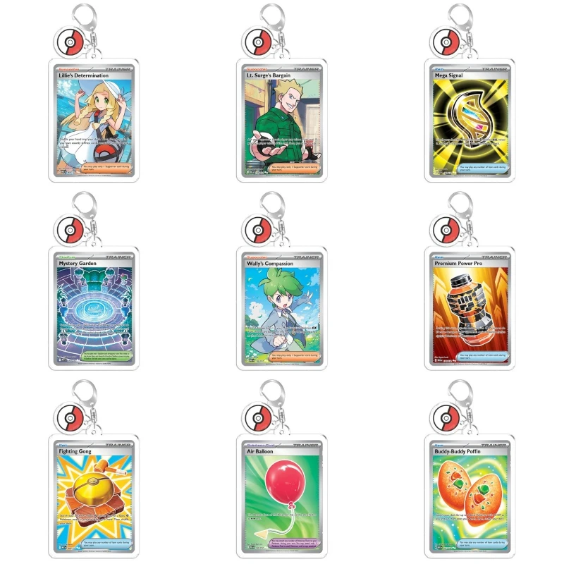 Porte-clés pour Pokemon Lillie's Determination Wally's compassion, en acrylique, dessin animé, jouets DIY, cadeau pour ami, cadeaux d'anniversaire