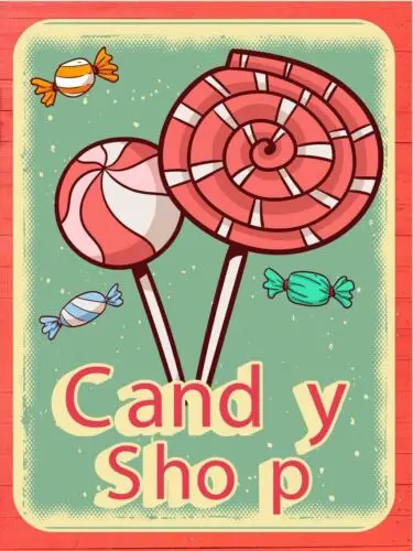 Sweet Shop Vintage Retro Metal Sign sign