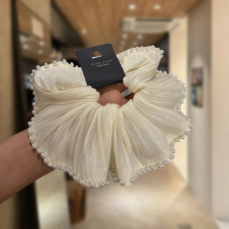 ربطة شعر كورية جديدة مع حرير لامع، عصابة رأس للأمعاء الغليظة، إكسسوار شعر عالي على شكل ذيل حصان #5