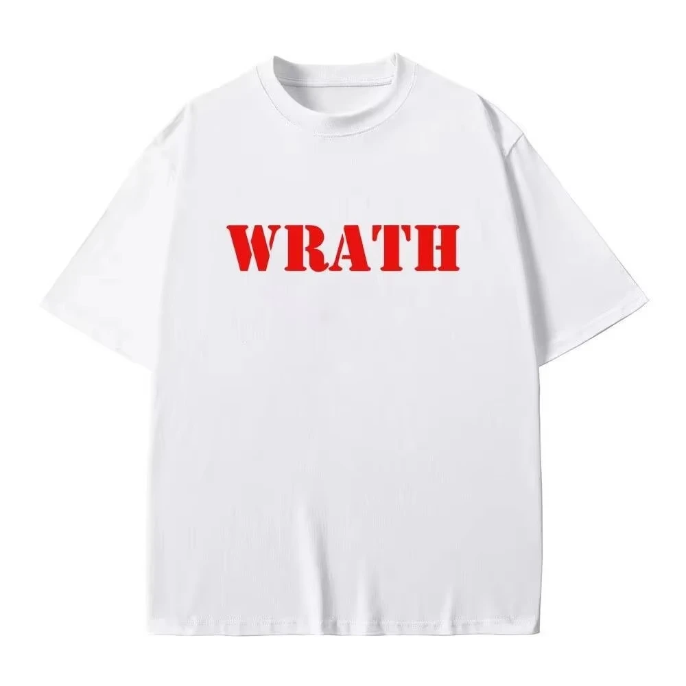 Wrath Natural Selection Logo Funny Meme T-Shirt Casual Oversized Crewneck T Shirts Men's Humor Harajuku Style T-Shirts Unisex
