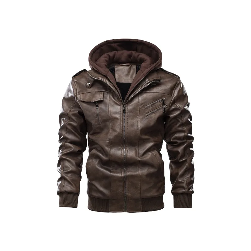 

Новая осенняя повседневная мотоциклетная куртка из искусственной кожи, повседневные мужские кожаные куртки в американском стиле ретро, байкерские кожаные пальто, одежда в мотоциклетном стиле