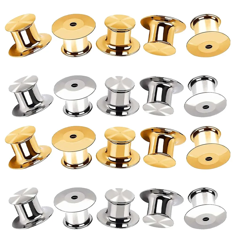 10/20Pcs Metal Locking Pin Back Locking Pin Keeper Clasp DIY Backing Brooch Lapel Safety Hold Lock Jewelry Making Accessories