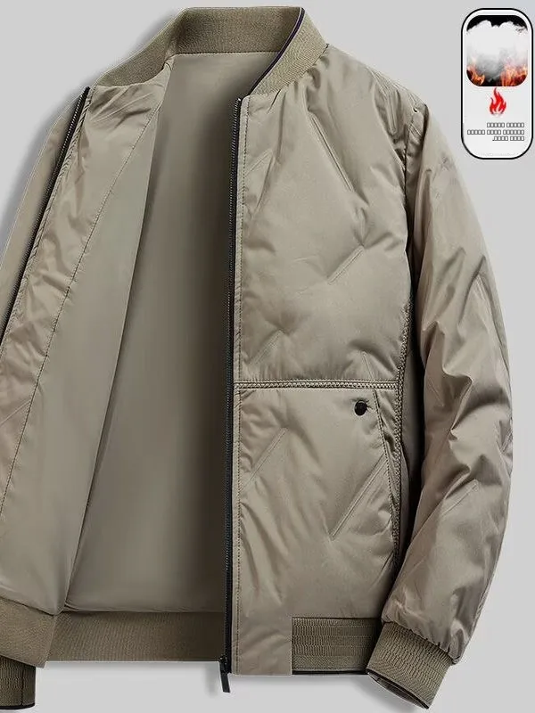 

Мужская зимняя утепленная куртка с воротником-стойкой, повседневная деловая хлопковая куртка, теплая верхняя одежда большого размера для папы, для работы