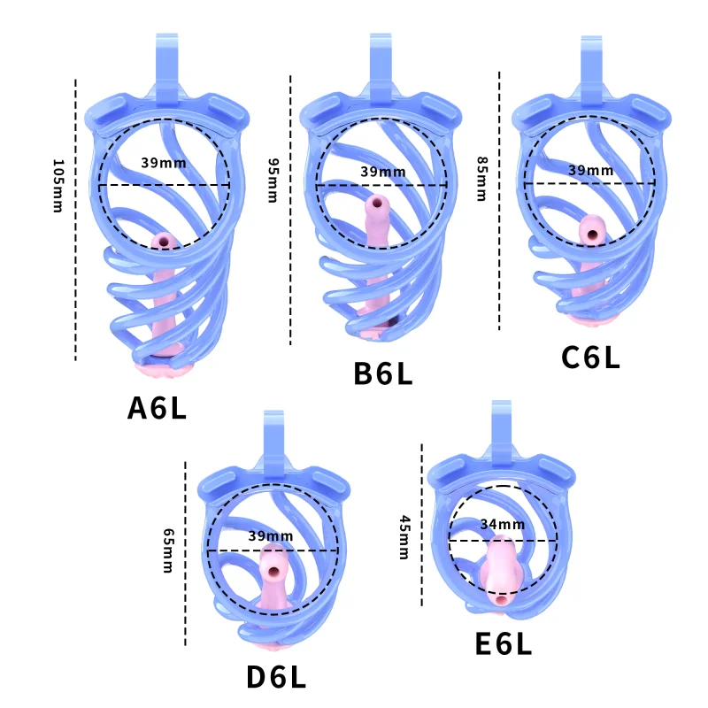 2024 New S Spiral Chastity Lock Anti Cheating Chastity Device Male Cock Cage with 5 Sizes Penis Ring Male Sex Toys Adult Sex Toy