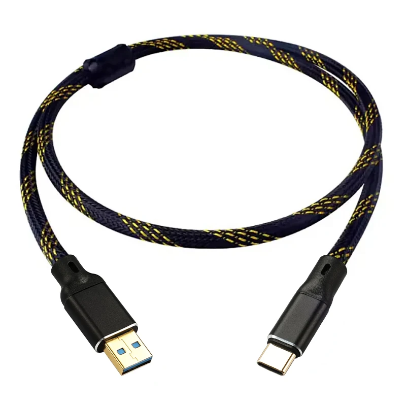 YYAUDIO Hifi USB Kabel DAC A-B C-B C-C A-C Digital Audio Hochwertige OFC Versilberung Typ A auf Typ B Hifi USB Typec Kabel