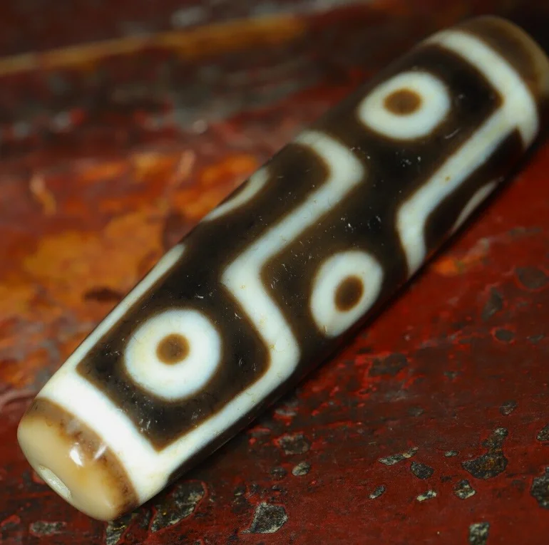 Himalayan Ancient Tibetan DZI Beads Old Agate 9 Eye Totem Amulet Pendant #2149