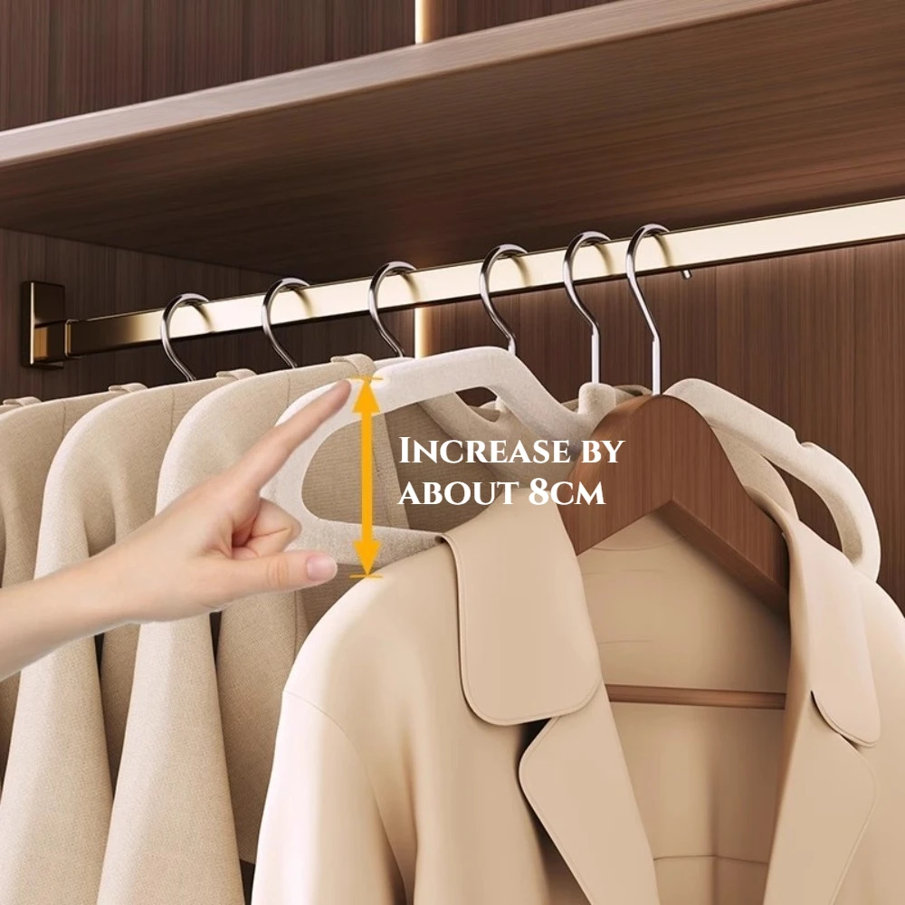 مجموعة من عشرة شماعات غير قابلة للانزلاق ولا تترك علامات للاستخدام اليومي في المنزل، بالإضافة إلى الشماعات السميكة للاستخدام المنزلي #3