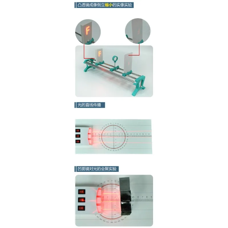 Convex Concave Lens Convergence Pinhole Imaging Optical Experimental Equipment Box Physics Toy for Student School Teaching