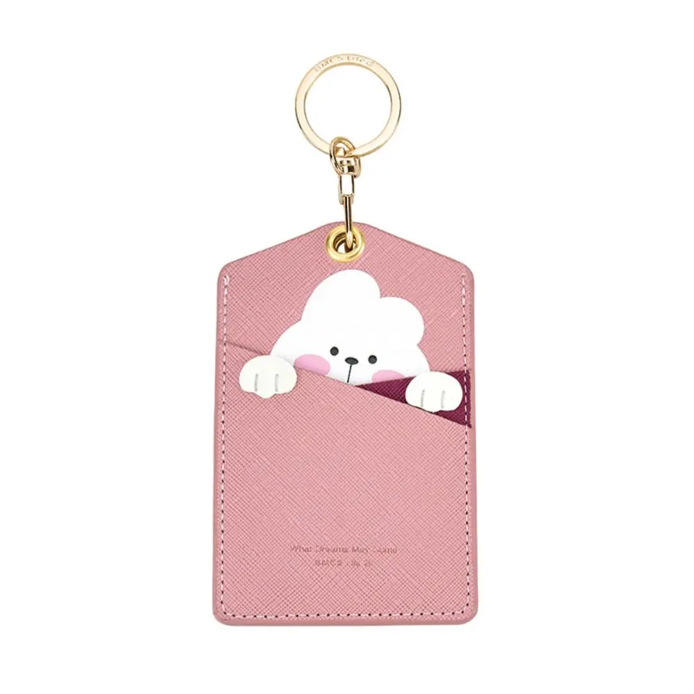 Cute Elevator Card Pendant ID Protection Cover Keyring Work Card Animal Card Holder Package Key Holders Credit Card Case