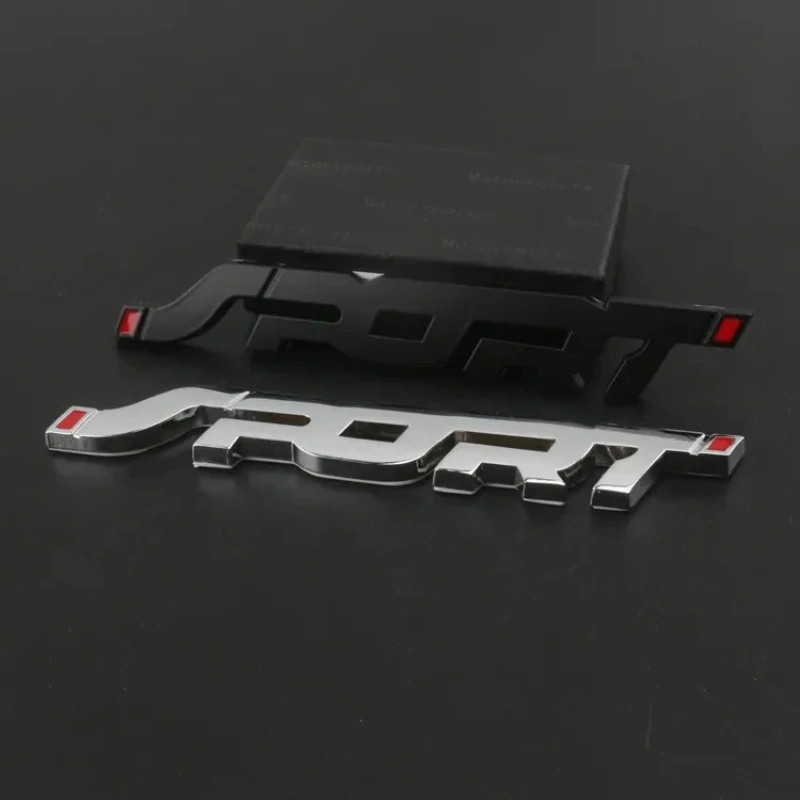 Pegatina de Metal 3D cromado negro para maletero de coche, accesorio deportivo de carreras, letras, logotipo, emblema, insignia, calcomanía