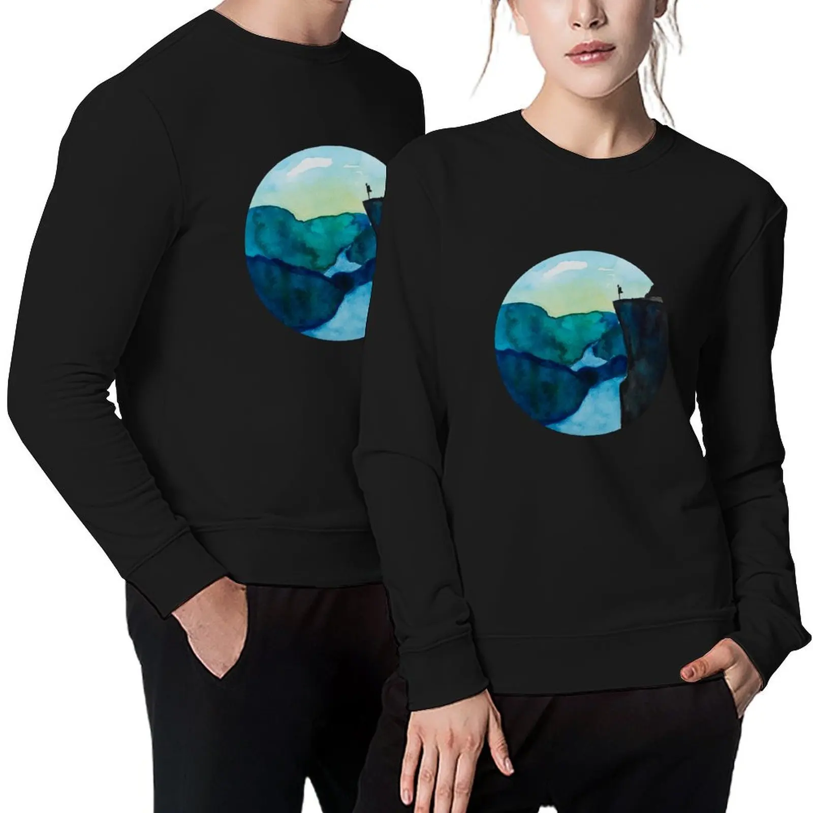 

Norway Preikestolen I Backpacker I Watercolour Design Pullover tracksuit mens clothes anime sweatshirt