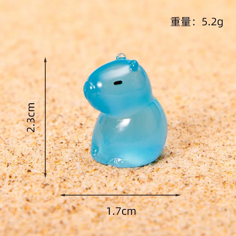 10-50 قطعة مضيئة صغيرة كابيبارا الراتنج الجنية حديقة الديكور مصغرة التماثيل Kawaii الحيوان الطحلب Microlandscape اكسسوارات #5