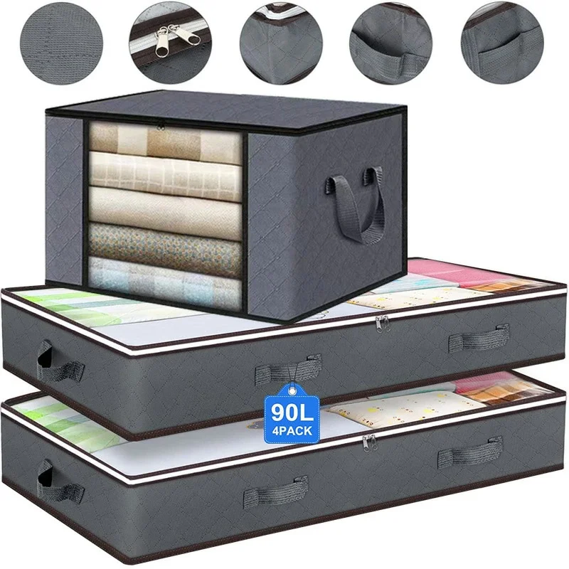 Neue Vlies-Unterbett-Aufbewahrungstasche Organizer für Kleiderschrank Staub- und Feuchtigkeitsgeschützte Aufbewahrungstasche Faltbare Aufbewahrungsbox