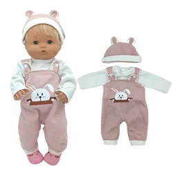 Reborn Baby Dolls Clothes Pink Rompers Hat for 38 Cm Nenuco Doll Ropa Y Su Hermanita Toys Oufits