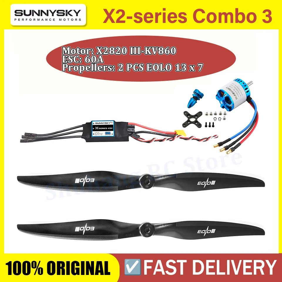 

SUNNYSKY Motor X2820 ESC 60AA Пропеллеры 2 шт. EOLO X2-series Combo 3 Appliation Trainer Airplane для сельскохозяйственного дрона