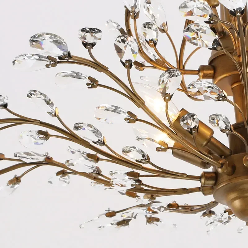 Lustre en cristal au design moderne, éclairage d'intérieur, luminaire décoratif de plafond, idéal pour une chambre à coucher ou une cuisine