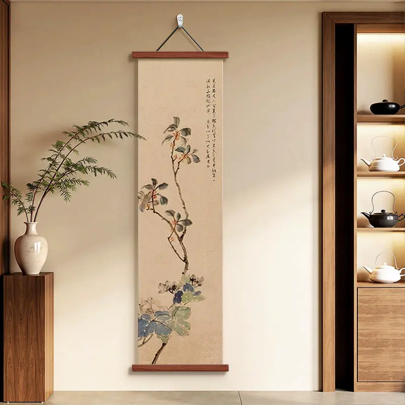 Zen Wall Decor Scroll Japanese Wabi-sabi Dry Landscape Art Aesthetic Room Decor for Home Entryway Tea Room Study Hallway