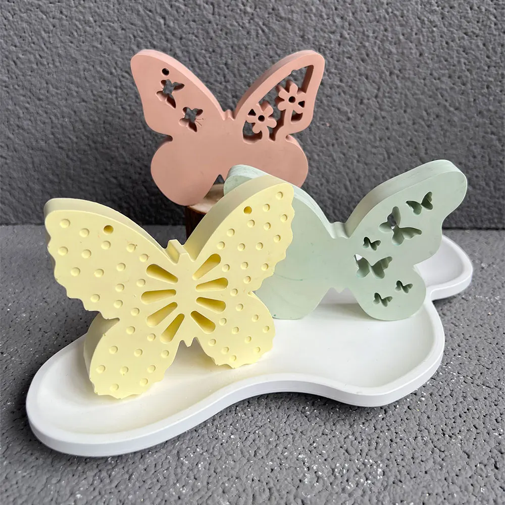 3D Bird Animal Mold Cute Butterfly Plaster Hanging Decoration Resin Silicone Clay Mold DIY Lovebird Garden Decoration