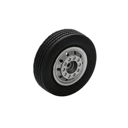 8PCS 1/24 Front Wheels Model Trailer Diameter 4.5cm Rubber Tires Toy Tyres Steering Hubs DIY for 1:24 RC Heavy Dump Truck