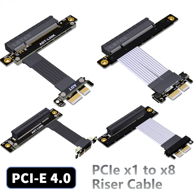 

PCIE 4,0 Райзер PCI-E PCI E 4 Райзер карта PCI Express 4,0 X8 до X1 Удлинительный кабель Gen4 для материнской платы удлинитель преобразователь адаптер