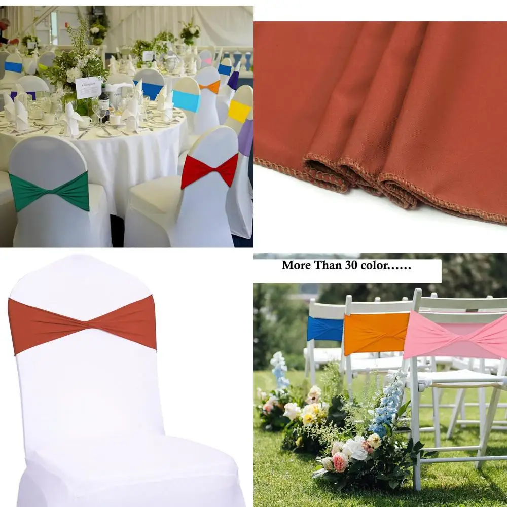 

Universal Stretch Sashes for Chairs - Plain Spandex Bands, Perfect for Holiday Parties, Weddings, and Special Events in Terracot