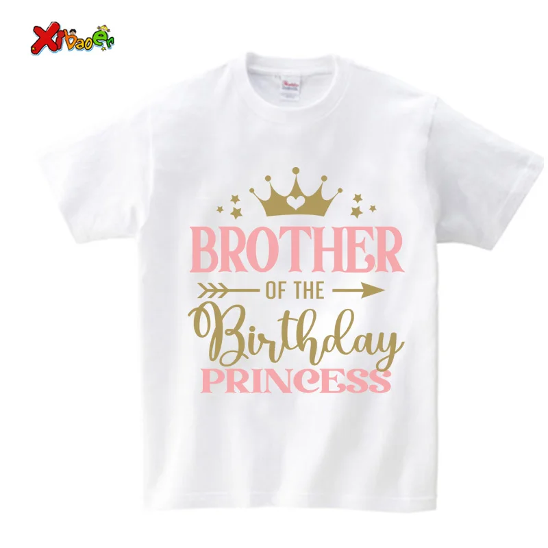 Princesses T Shirt Family Gift Birthday Shirt Carriage Crown Party Custom Name TShirt Girls Children Clothes Daddy Mommy Outfits