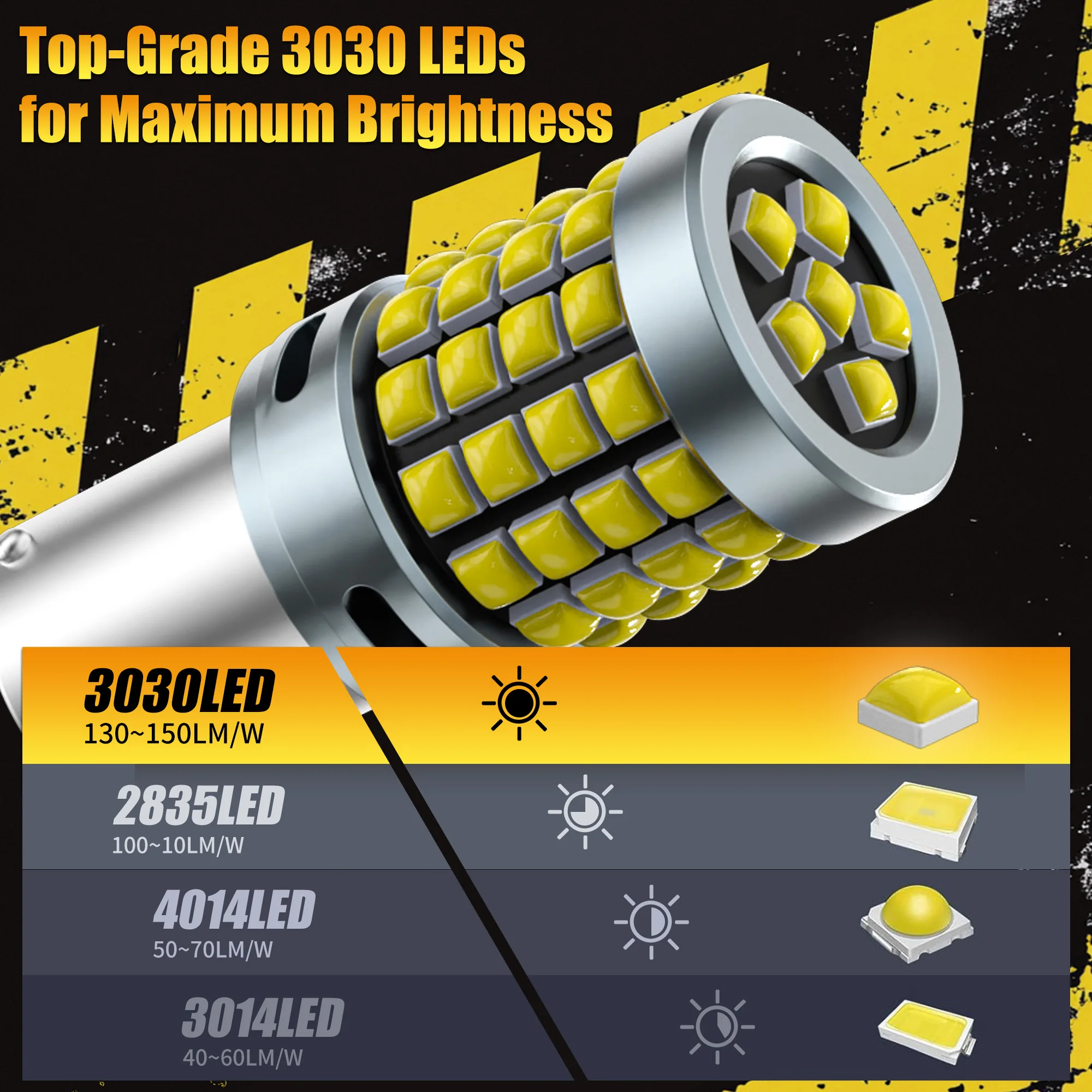 Aileo 2 قطعة سيارة LED عكس الضوء لمبة 1156 BA15S P21W 54 قطعة 3030SMD ل VWPassat B5 B6 جولف Canbus مصباح تلقائي خطأ مجاني تيار مستمر 12 فولت #2