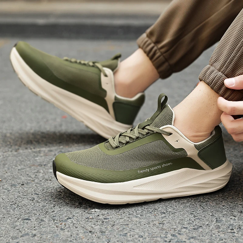 

2026 Spring Men'S Fashionable And Comfortable Casual Shoes Lightweight Shock Absorbent Breathable Outdoor Sports Running Shoes